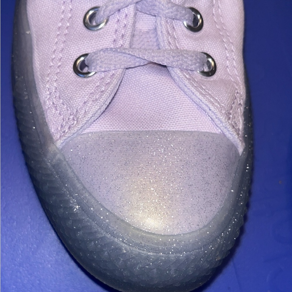 Girls glitter purple converse